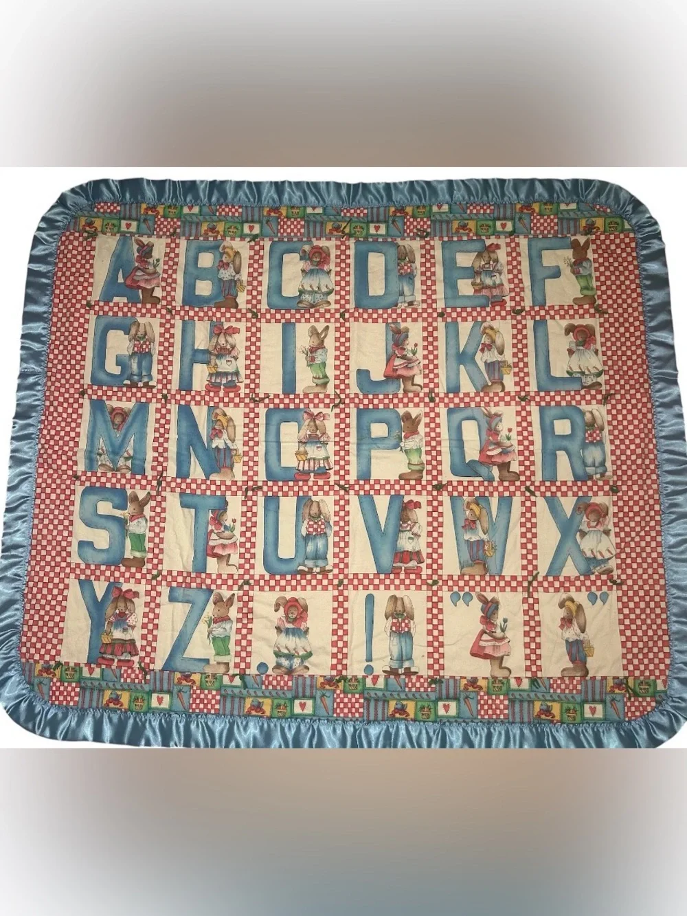 Vintage Daisy Kingdon Children's Alphabet Quilt Peter Rabbit Nursery Baby Flopsy